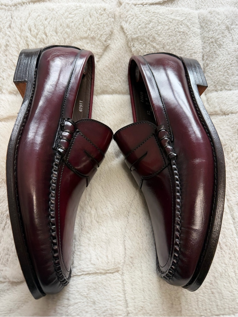 VINTAGE Deadstock 🇺🇸 US Made Rancourt Whippet ET Wright Cordovan Penny Loafer 11 - Picture 5 of 12